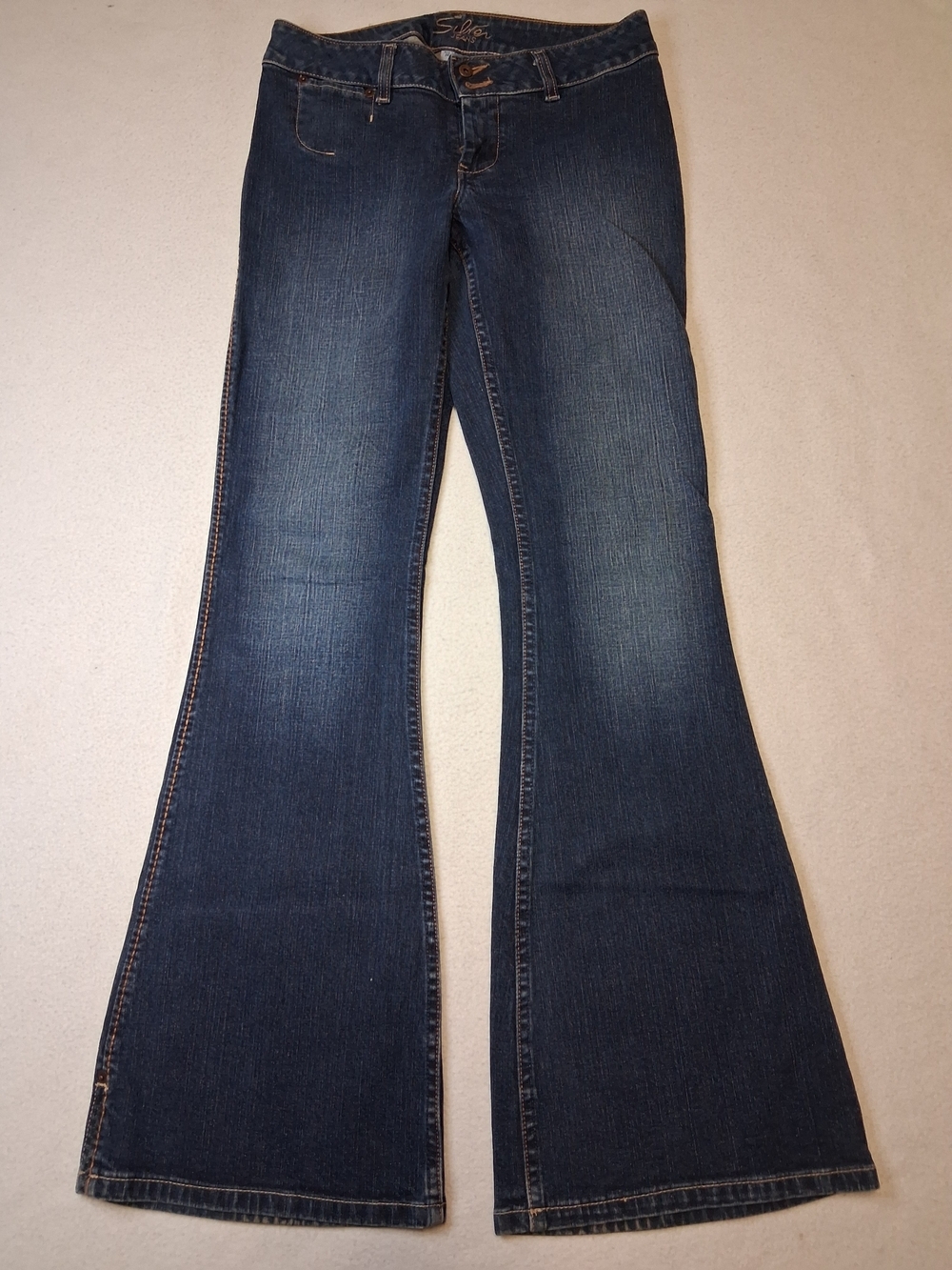 Y2K Silver Jeans Co. Women's Dark Blue Flare Jeans - Wide Leg